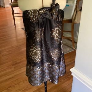 Paisley Black one shoulder strap mini dress